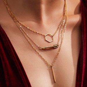 4/$25 ✨ Gold Arrow Pendant Layered Necklace